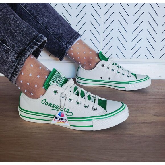 ❤️Converse Chuck Taylor All Star Retro Varsity 7 Women Shoes Green White A07142C - Picture 2 of 11